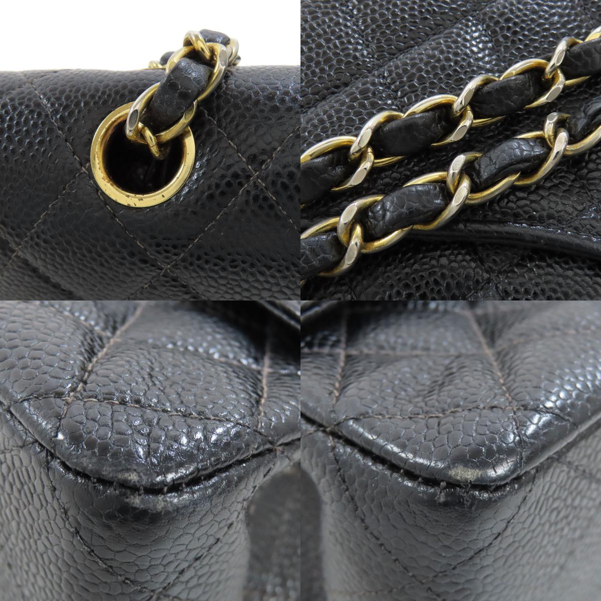 CHANEL シャネル チェーンショルダー ゴールド金具 ショルダーバッグ グレインド カーフスキン レディース 中古