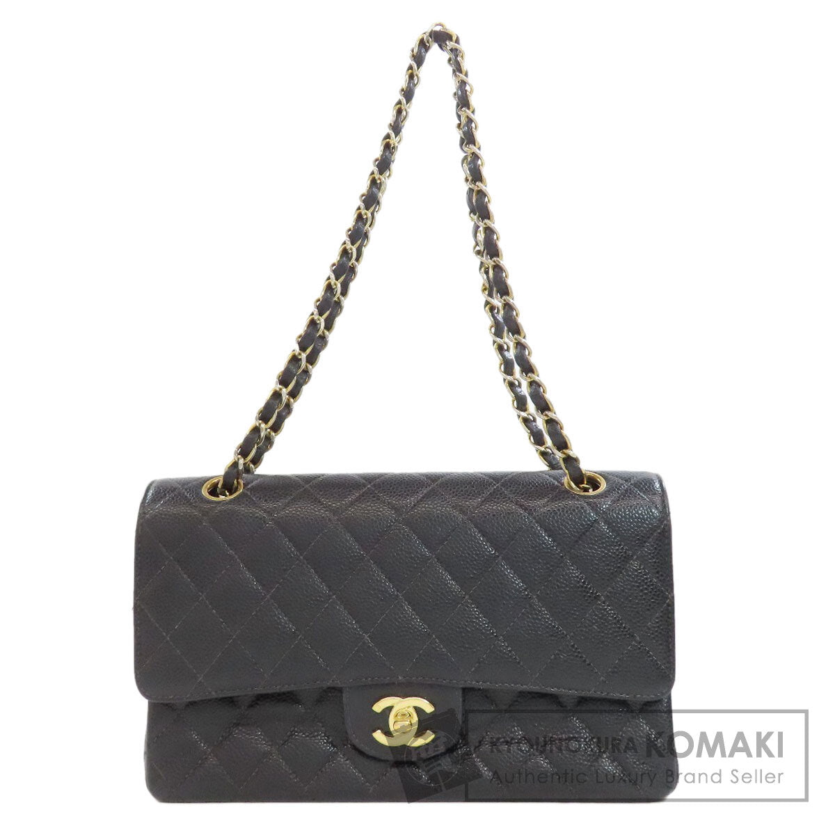 CHANEL シャネル チェーンショルダー ゴールド金具 ショルダーバッグ グレインド カーフスキン レディース 中古
