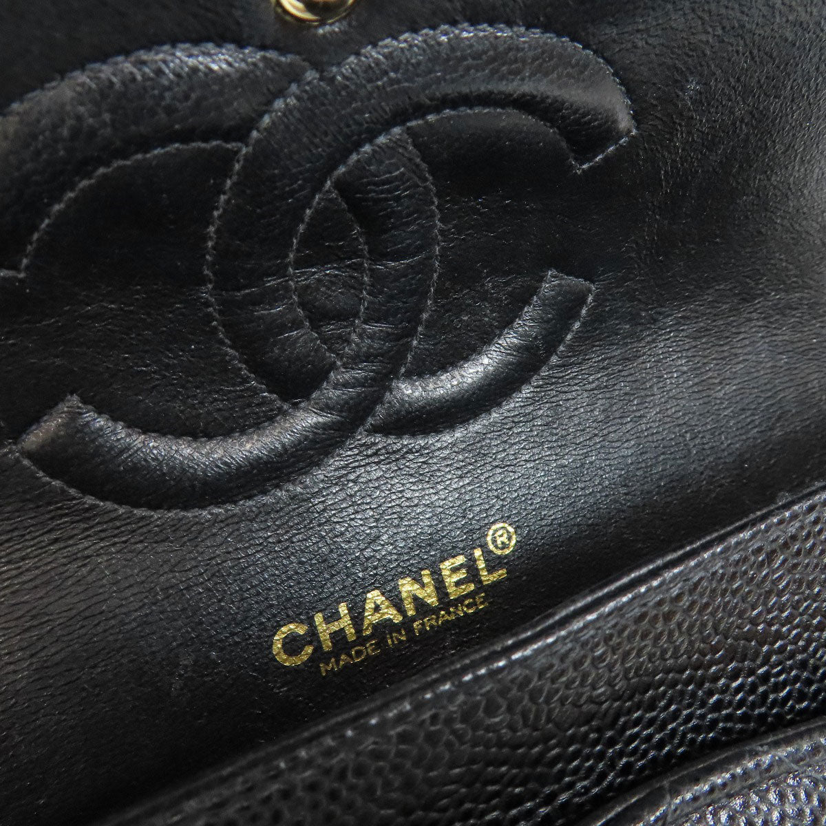 CHANEL シャネル チェーンショルダー ゴールド金具 ショルダーバッグ グレインド カーフスキン レディース 中古