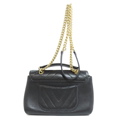 CHANEL シャネル Vステッチ ゴールド金具 2WAY ショルダーバッグ ラムスキン レディース 中古