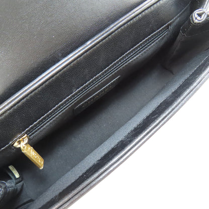 CHANEL シャネル Vステッチ ゴールド金具 2WAY ショルダーバッグ ラムスキン レディース 中古