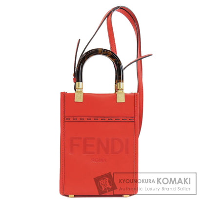FENDI フェンディ サンシャインショッパー ミニ 2WAY ハンドバッグ レザー レディース 中古