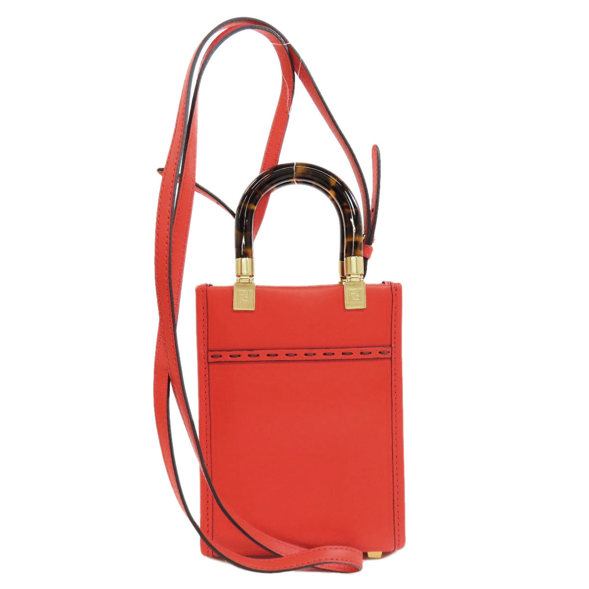 FENDI フェンディ サンシャインショッパー ミニ 2WAY ハンドバッグ レザー レディース 中古