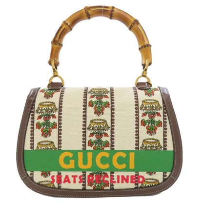 GUCCI グッチ 681173 バンブーバッグ 100周年記念モデル ハンドバッグ キャンバス レディース 中古