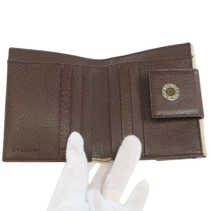 BVLGARI ブルガリ ロゴマニア ブルガリブルガリ 二つ折り財布（小銭入れあり） キャンバス レディース 中古
