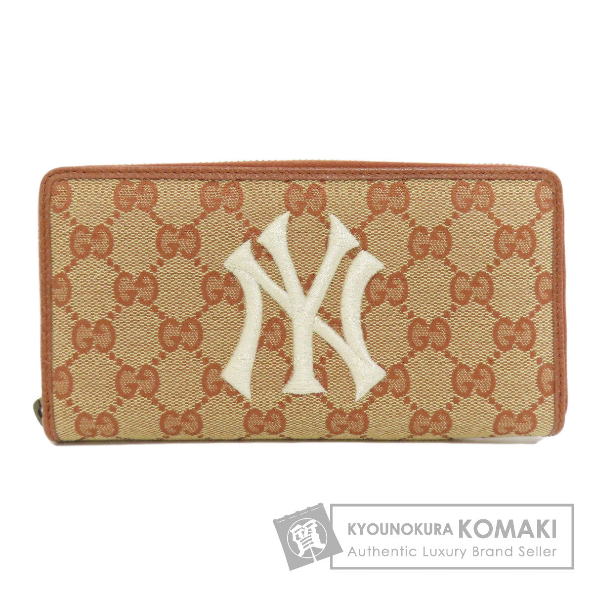 GUCCI グッチ 547791 NYヤンキースコラボ GG 長財布（小銭入れあり） キャンバス レディース 中古