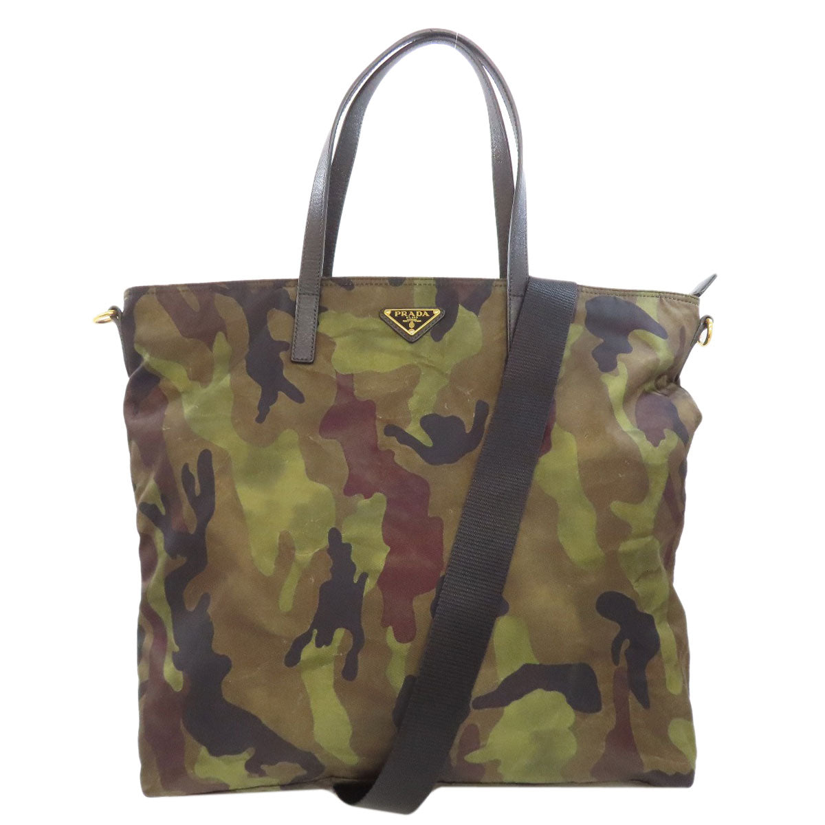 PRADA プラダ 迷彩柄 2WAY トートバッグ ナイロン レディース 中古