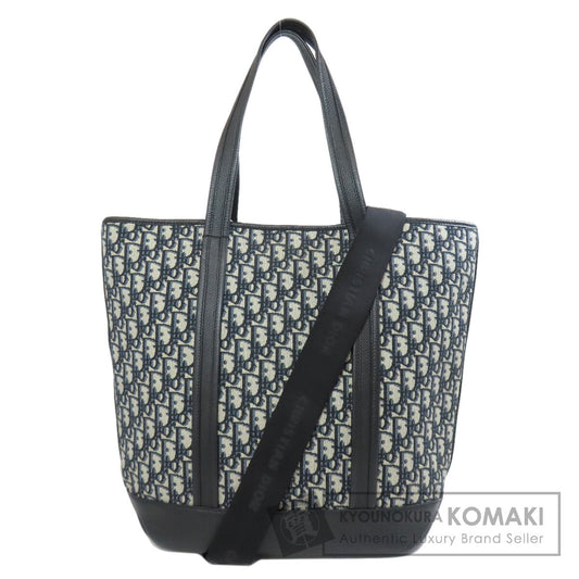 CHRISTIAN DIOR クリスチャンディオール オブリーク 2WAY トートバッグ キャンバス レディース 中古