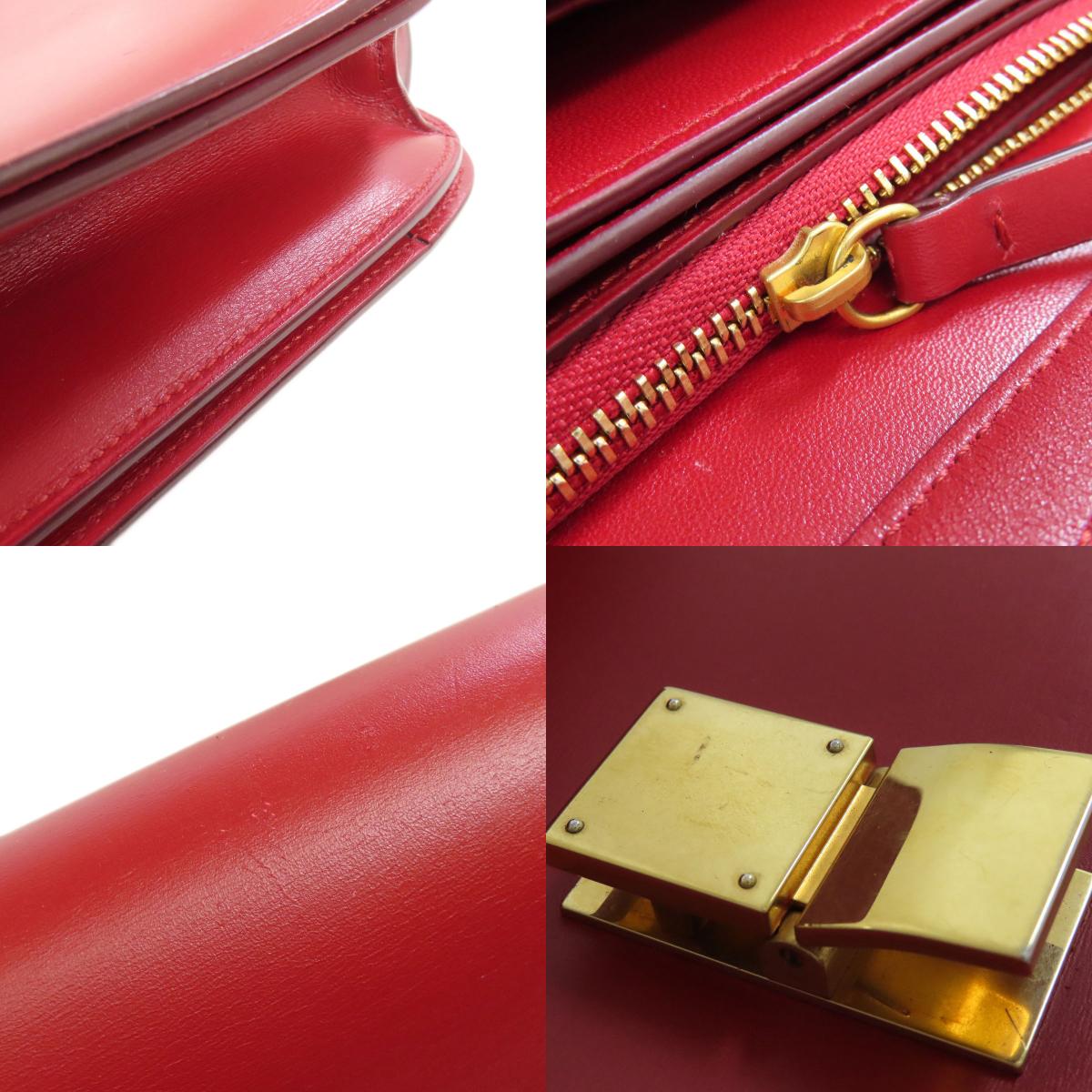 CELINE セリーヌ クラシックボックス ショルダーバッグ レザー レディース 中古