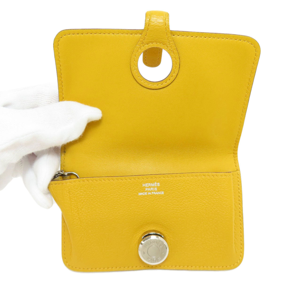 HERMES エルメス ドゴン シルバー金具 コインケース シェーブル レディース 中古