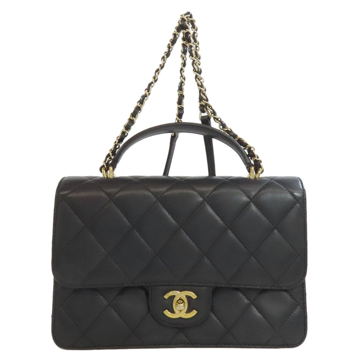 CHANEL シャネル マトラッセ ゴールド金具 2WAY ハンドバッグ ラムスキン レディース 中古