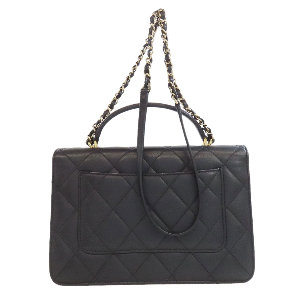 CHANEL シャネル マトラッセ ゴールド金具 2WAY ハンドバッグ ラムスキン レディース 中古