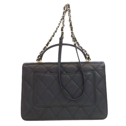 CHANEL シャネル マトラッセ ゴールド金具 2WAY ハンドバッグ ラムスキン レディース 中古