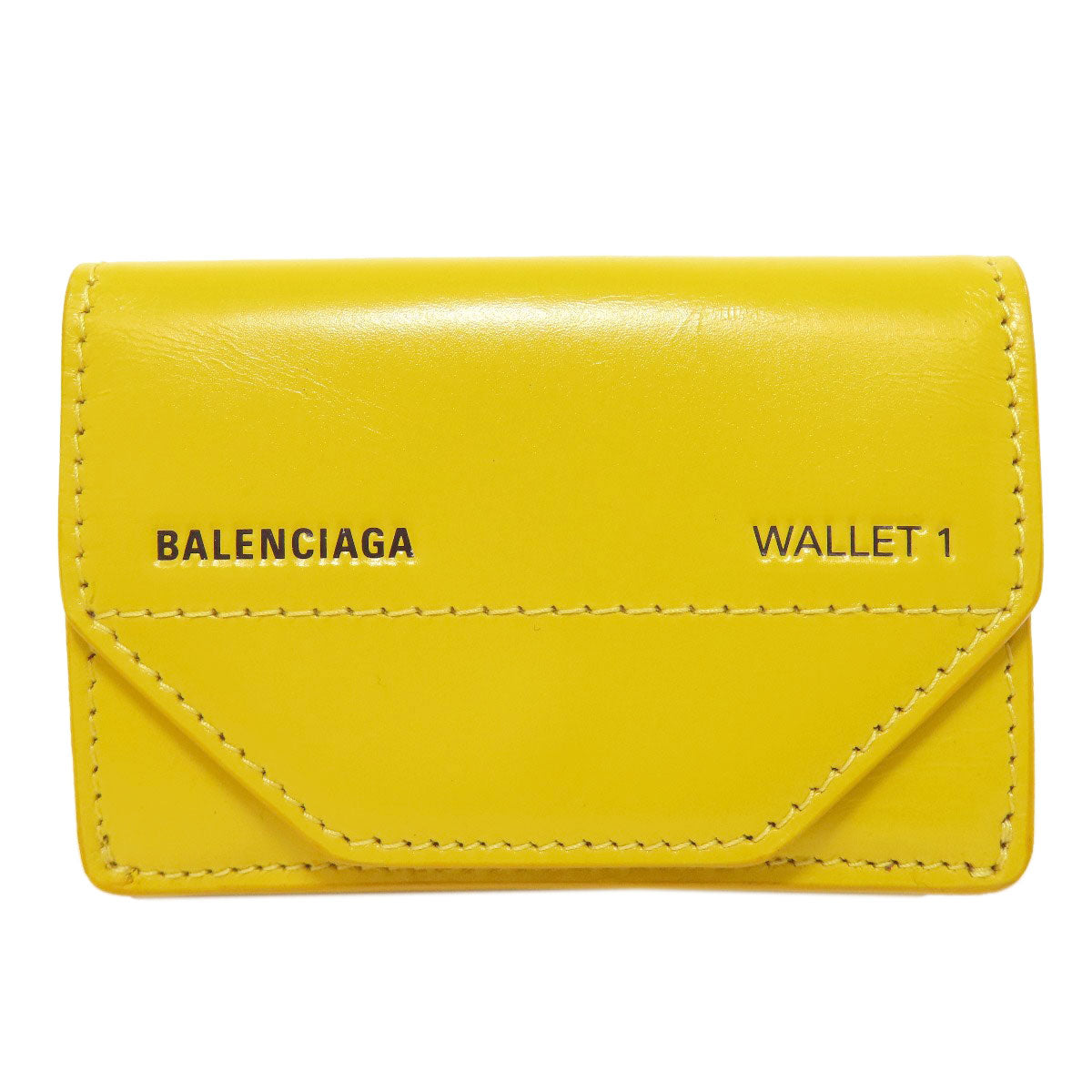BALENCIAGA バレンシアガ 529098 ロゴ 三つ折り財布 二つ折り財布（小銭入れあり） レザー レディース 中古