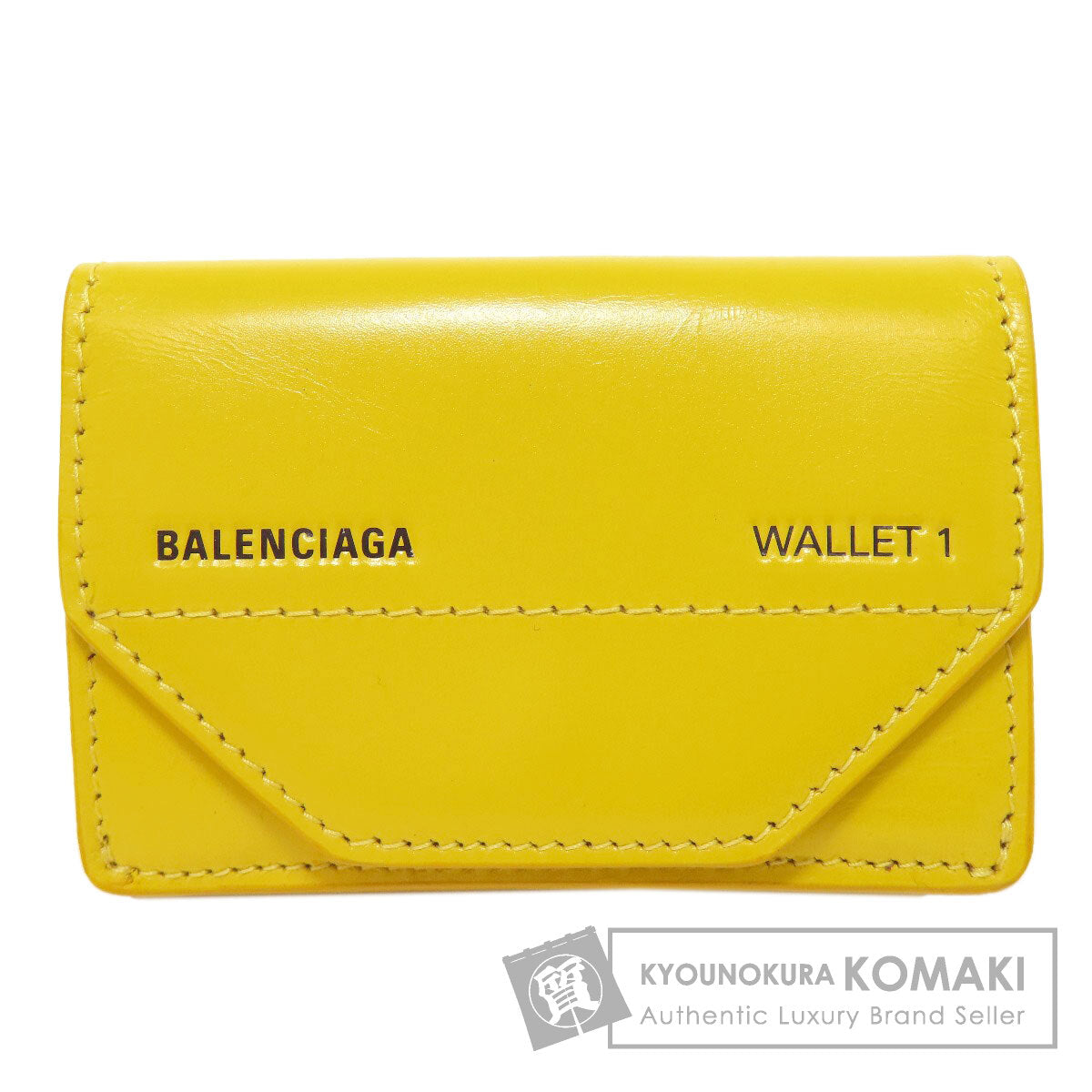 BALENCIAGA バレンシアガ 529098 ロゴ 三つ折り財布 二つ折り財布（小銭入れあり） レザー レディース 中古