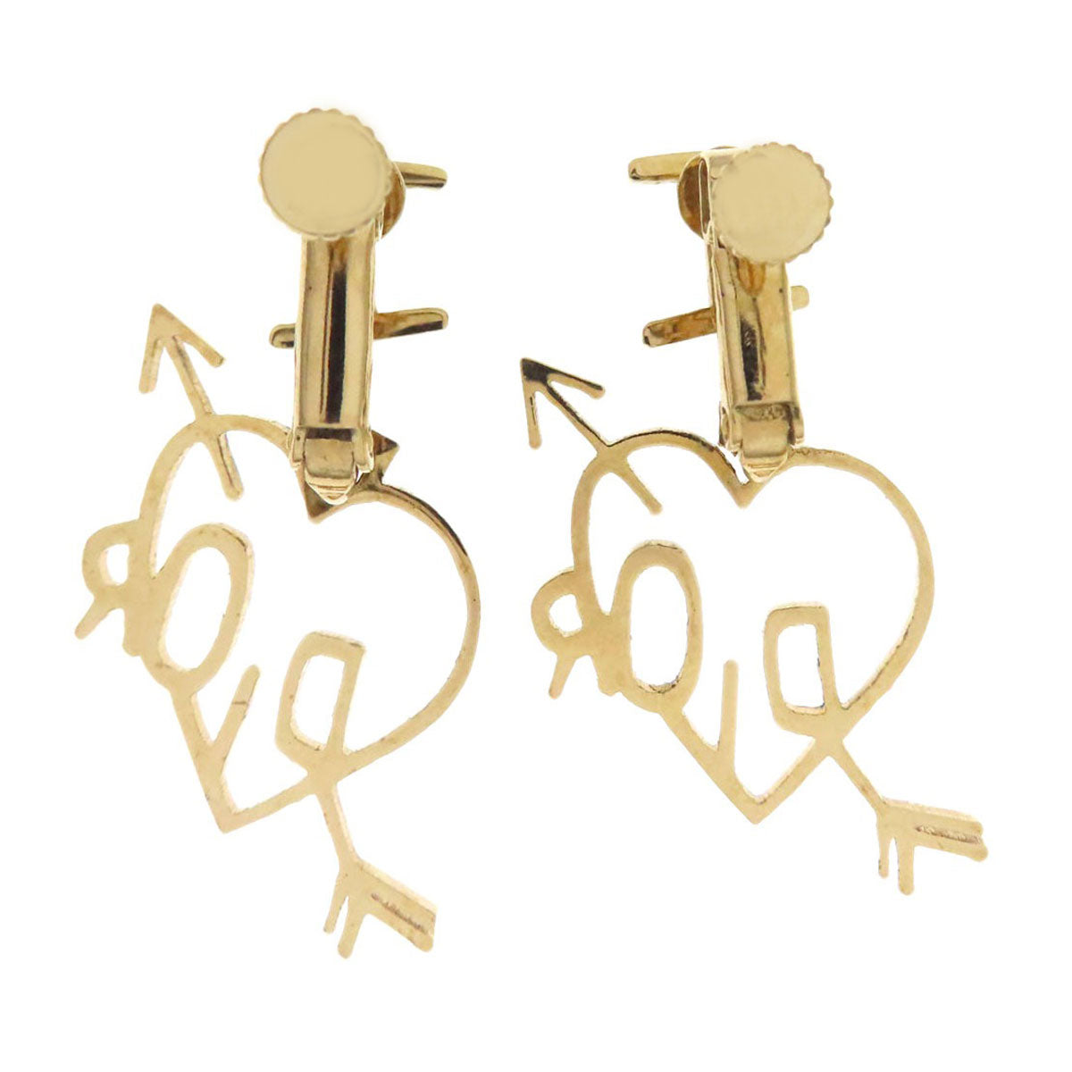 CHRISTIAN DIOR クリスチャンディオール ハート アロー ピアス 金属製 レディース 中古