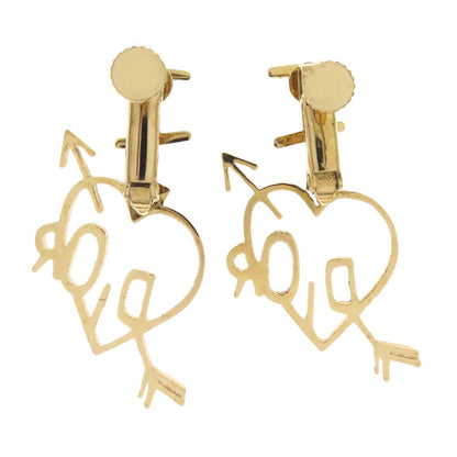 CHRISTIAN DIOR クリスチャンディオール ハート アロー ピアス 金属製 レディース 中古