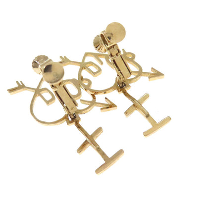 CHRISTIAN DIOR クリスチャンディオール ハート アロー ピアス 金属製 レディース 中古