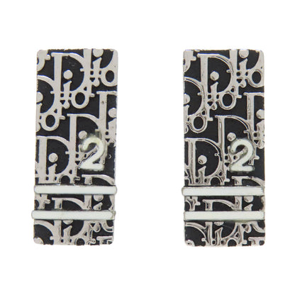 CHRISTIAN DIOR クリスチャンディオール トロッター柄 イヤリング 金属製 レディース 中古