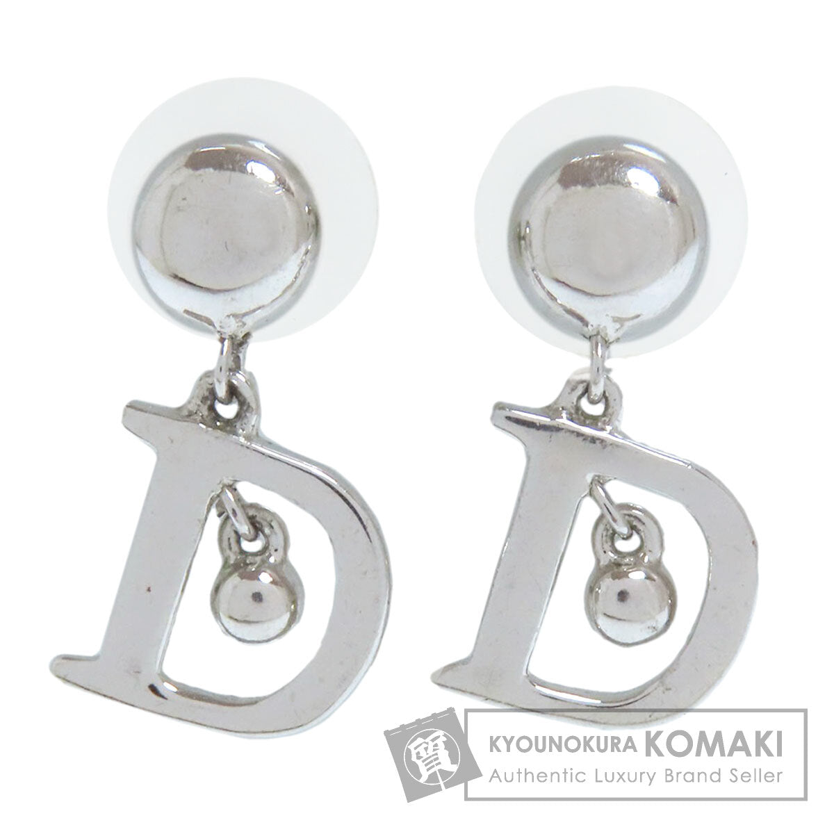 CHRISTIAN DIOR クリスチャンディオール Dロゴ ピアス 金属製 レディース 中古