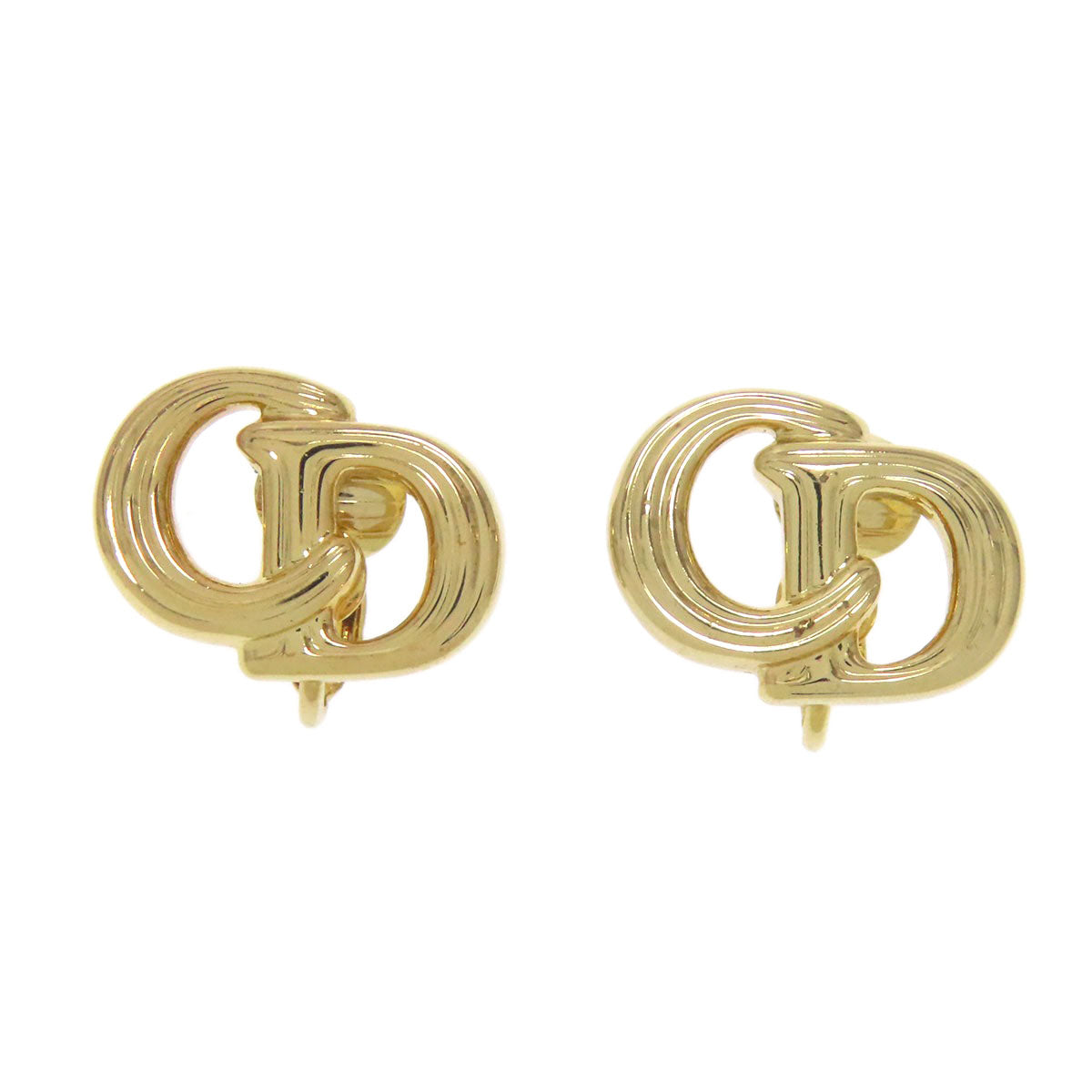 CHRISTIAN DIOR クリスチャンディオール CDロゴ イヤリング 金属製 レディース 中古