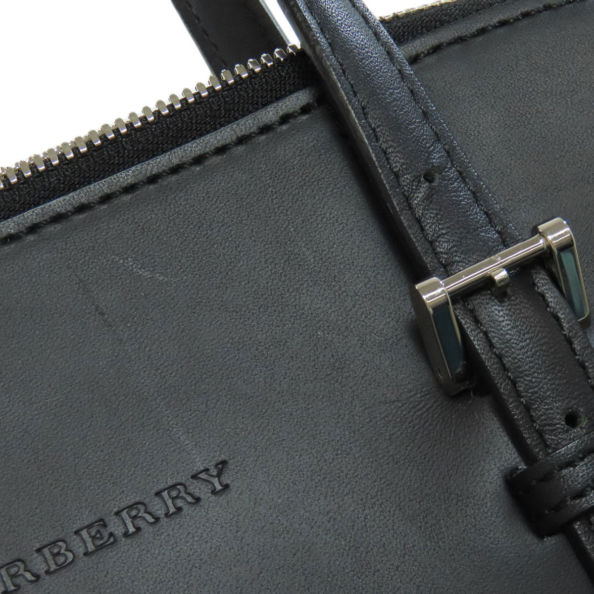 BURBERRY バーバリー ロゴ ハンドバッグ レザー レディース 中古