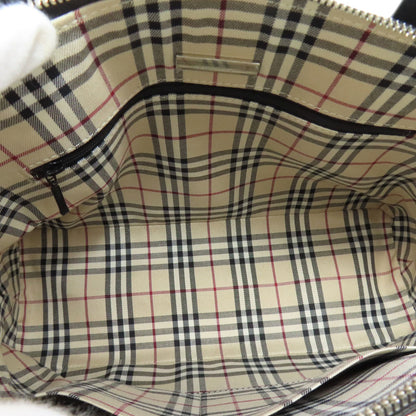BURBERRY バーバリー ロゴ ハンドバッグ レザー レディース 中古