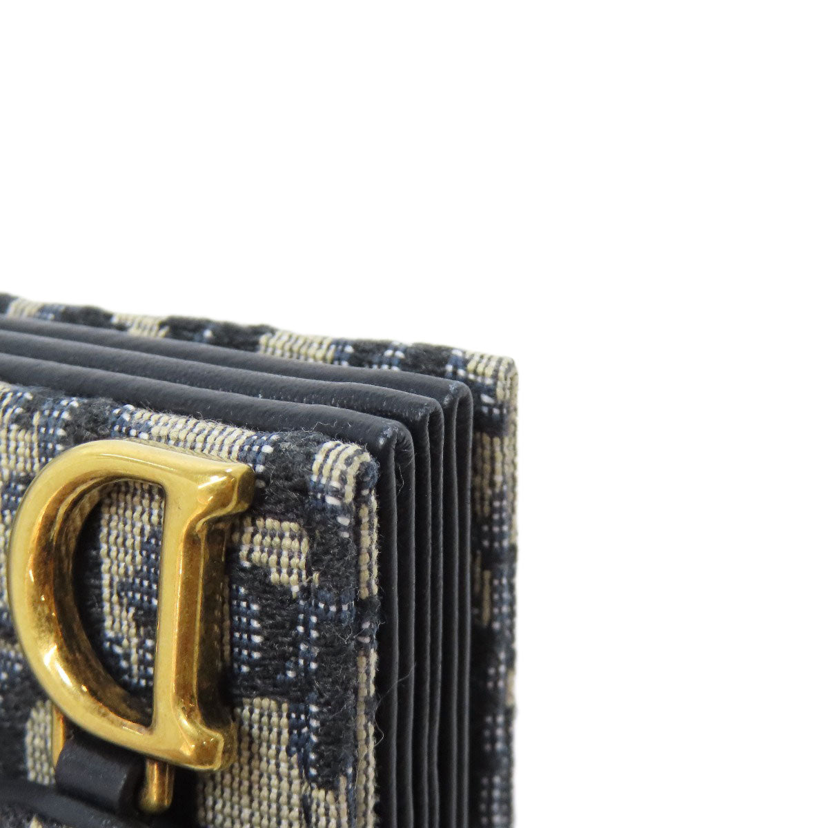 CHRISTIAN DIOR クリスチャンディオール サドル トロッター柄 カードケース キャンバス レディース 中古