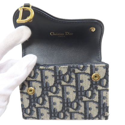 CHRISTIAN DIOR クリスチャンディオール サドル トロッター柄 カードケース キャンバス レディース 中古