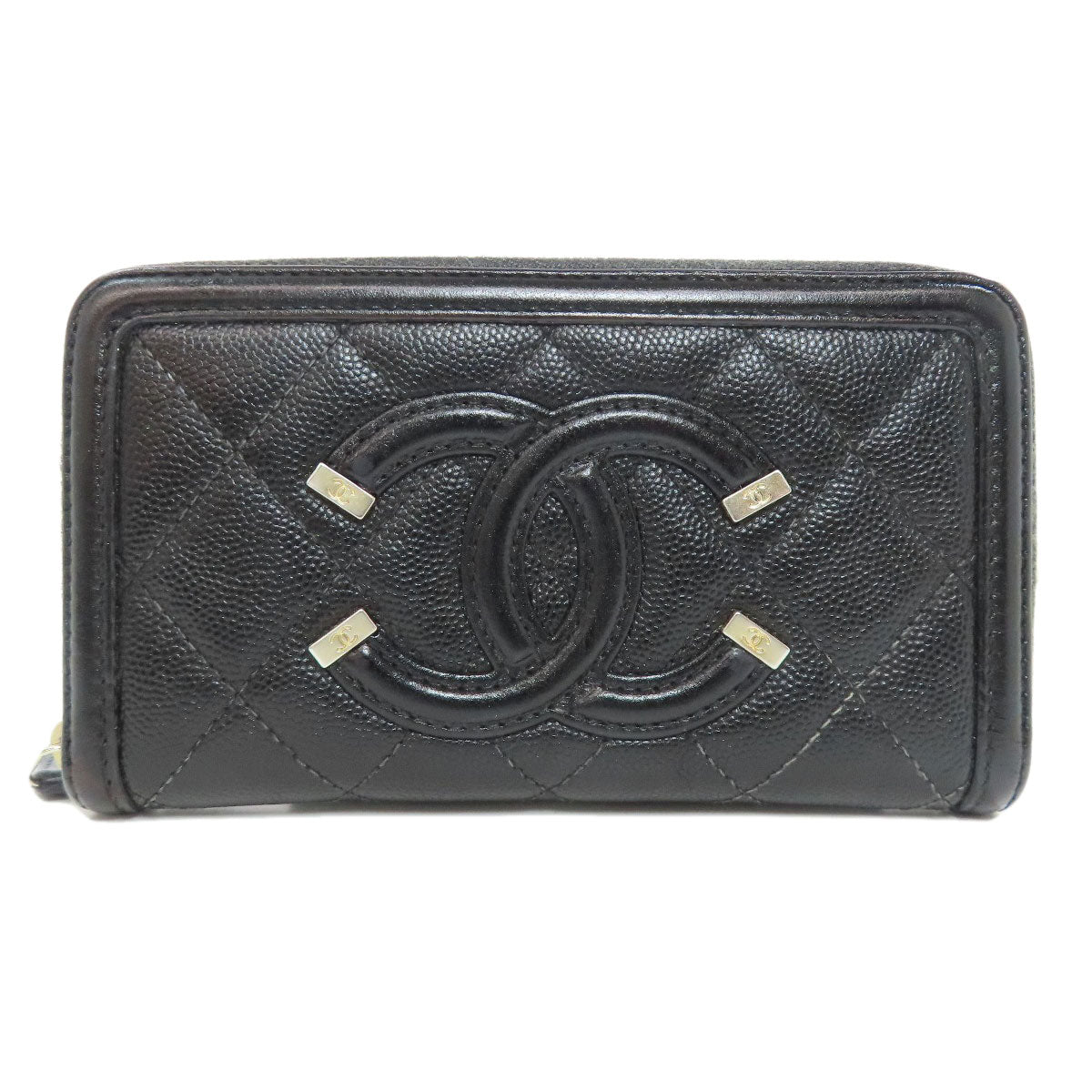CHANEL シャネル マトラッセ ゴールド金具 長財布（小銭入れあり） グレインド カーフスキン レディース 中古