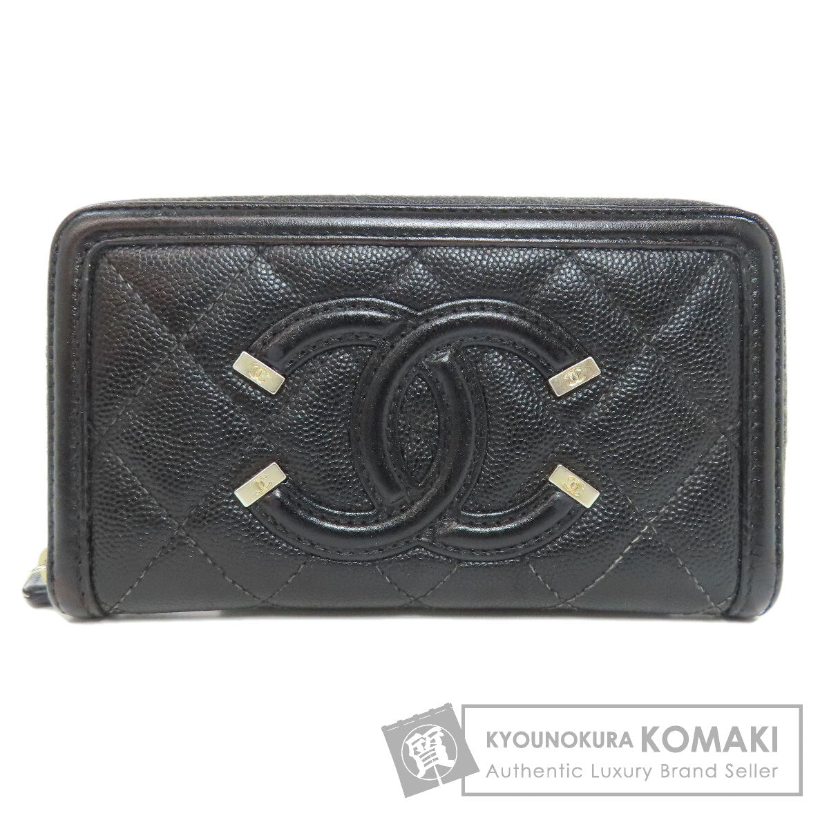 CHANEL シャネル マトラッセ ゴールド金具 長財布（小銭入れあり） グレインド カーフスキン レディース 中古