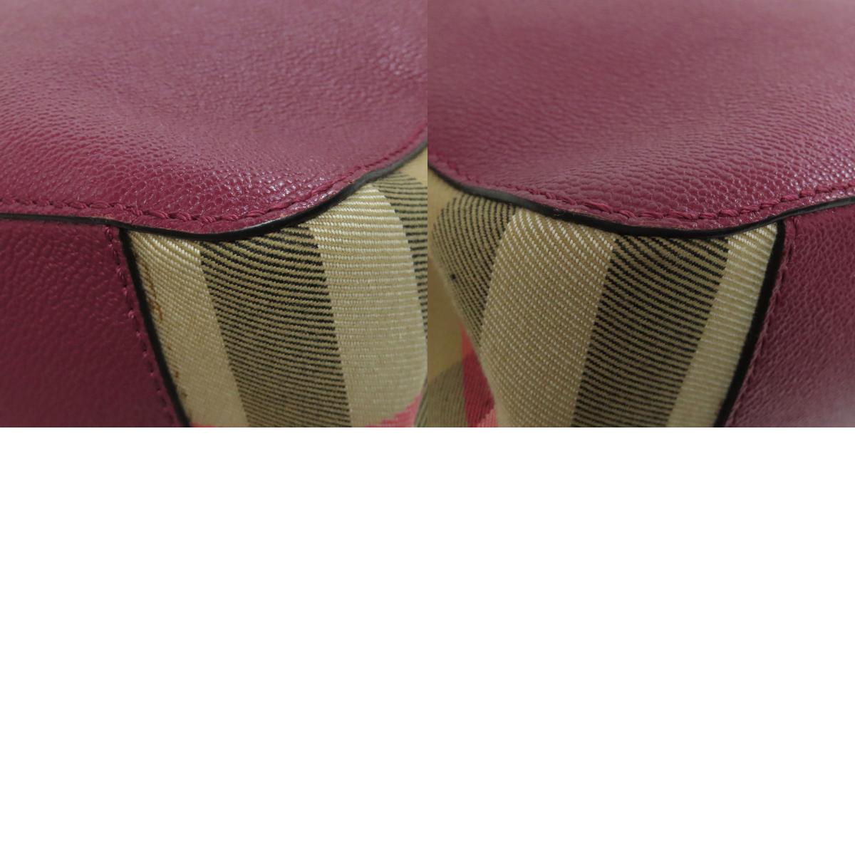 BURBERRY バーバリー ロゴ ショルダーバッグ レザー レディース 中古
