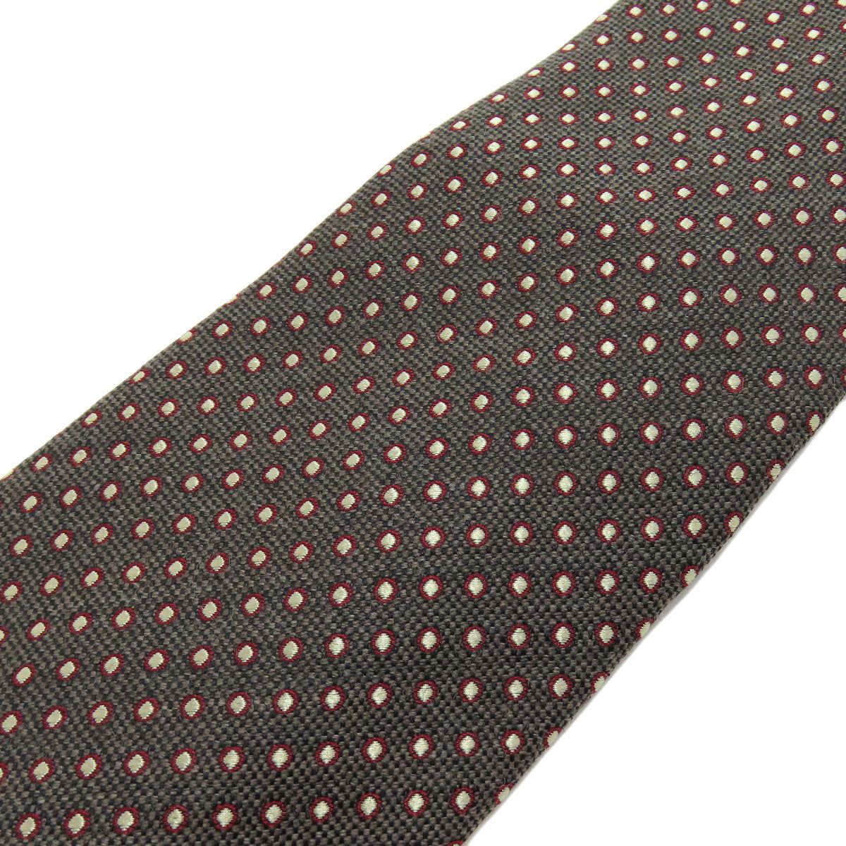 GUCCI グッチ ロゴ ドット柄 ネクタイ ウール メンズ 中古