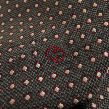 GUCCI グッチ ロゴ ドット柄 ネクタイ ウール メンズ 中古