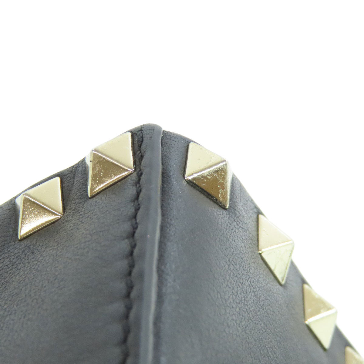 VALENTINO バレンティノ スタッズ ショルダーバッグ レザー レディース 中古