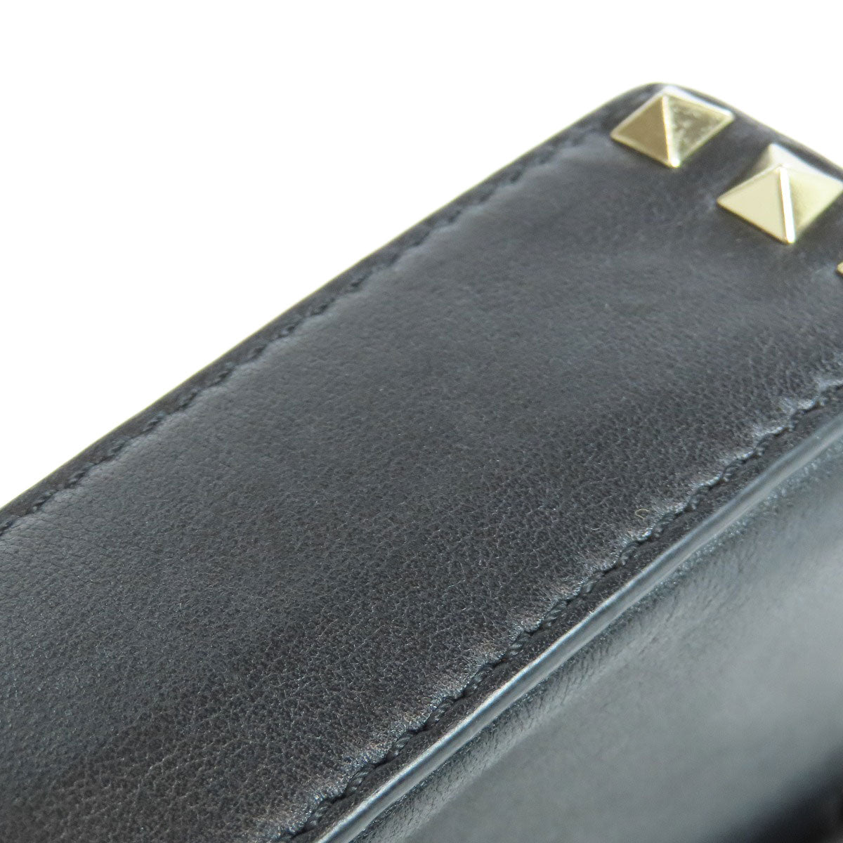 VALENTINO バレンティノ スタッズ ショルダーバッグ レザー レディース 中古
