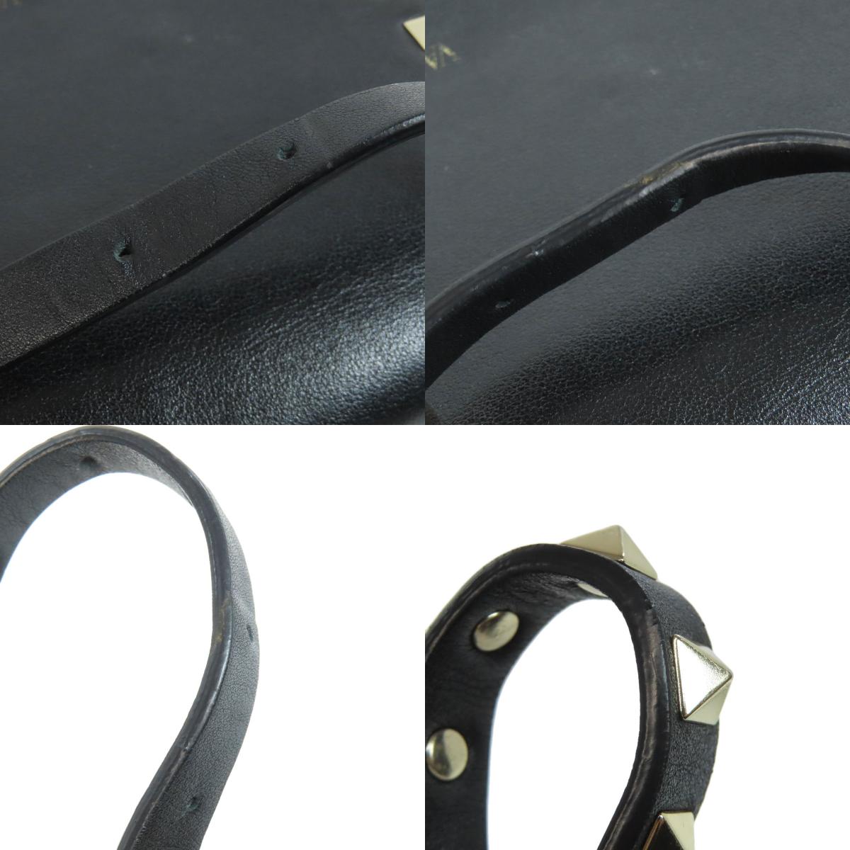 VALENTINO バレンティノ スタッズ ショルダーバッグ レザー レディース 中古