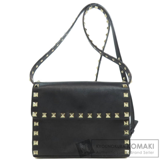 VALENTINO バレンティノ スタッズ ショルダーバッグ レザー レディース 中古