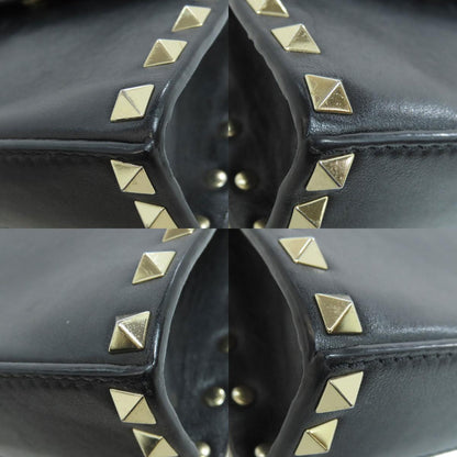 VALENTINO バレンティノ スタッズ ショルダーバッグ レザー レディース 中古