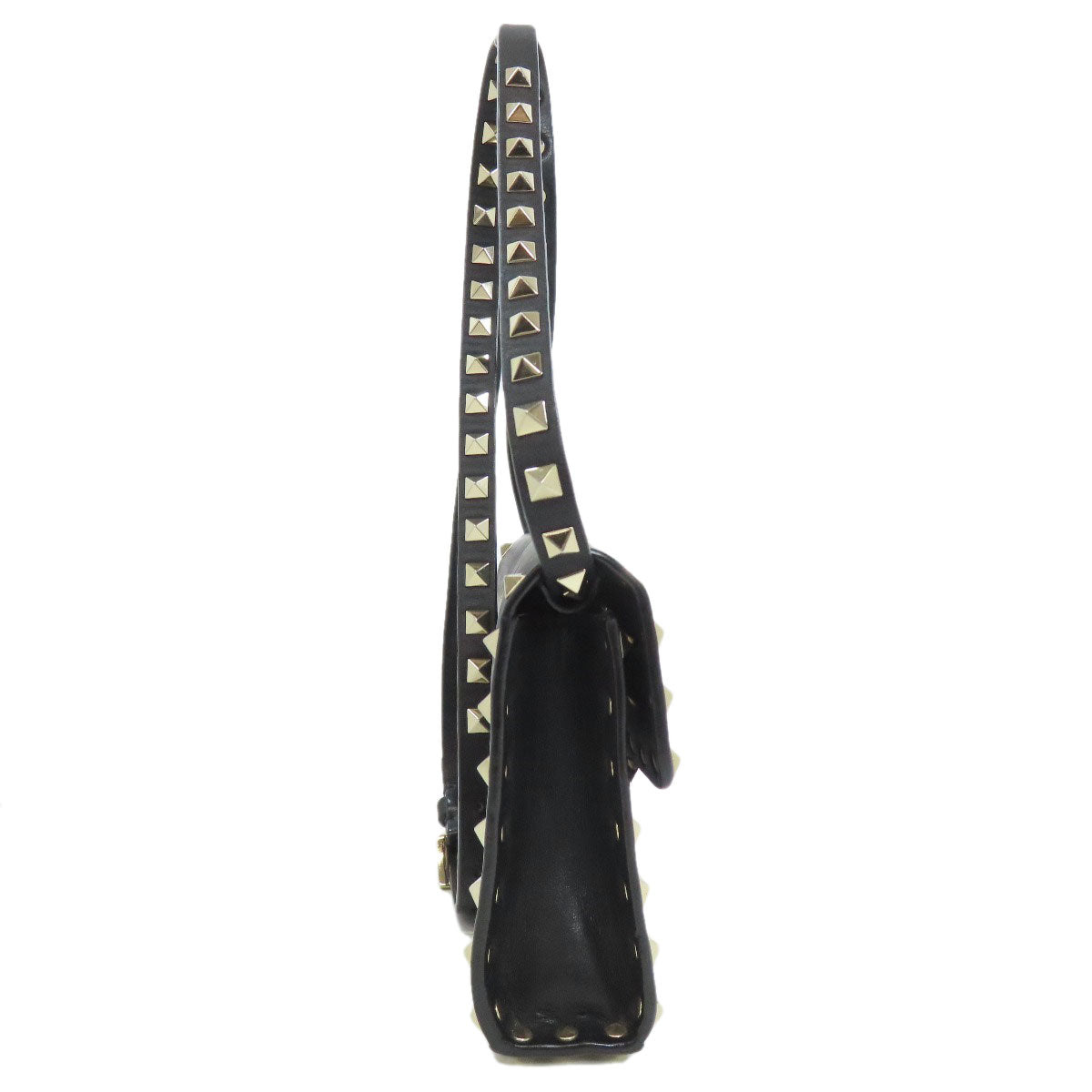 VALENTINO バレンティノ スタッズ ショルダーバッグ レザー レディース 中古