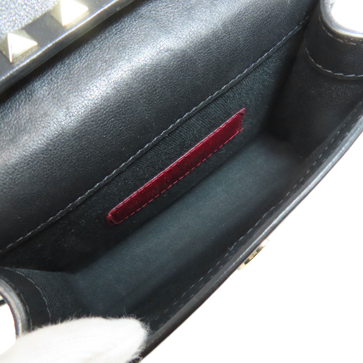 VALENTINO バレンティノ スタッズ ショルダーバッグ レザー レディース 中古