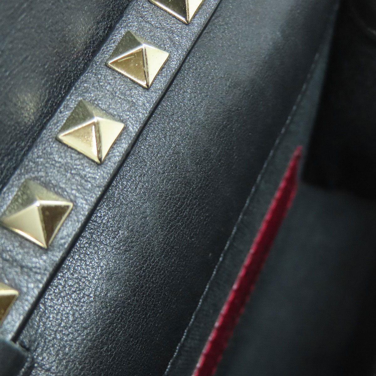VALENTINO バレンティノ スタッズ ショルダーバッグ レザー レディース 中古