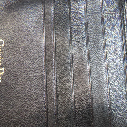 CHRISTIAN DIOR クリスチャンディオール カナージュ 二つ折り財布（小銭入れあり） ラムスキン レディース 中古