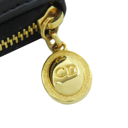 CHRISTIAN DIOR クリスチャンディオール カナージュ 二つ折り財布（小銭入れあり） ラムスキン レディース 中古