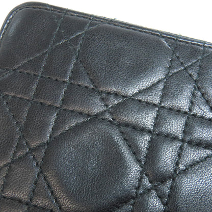 CHRISTIAN DIOR クリスチャンディオール カナージュ 二つ折り財布（小銭入れあり） ラムスキン レディース 中古