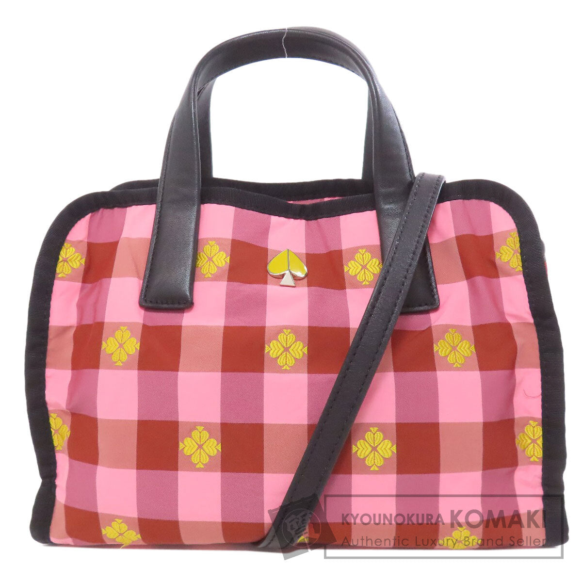 kate spade ケイトスペード モーリー チェック柄 2WAY ハンドバッグ ナイロン レディース 中古