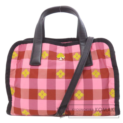 kate spade ケイトスペード モーリー チェック柄 2WAY ハンドバッグ ナイロン レディース 中古