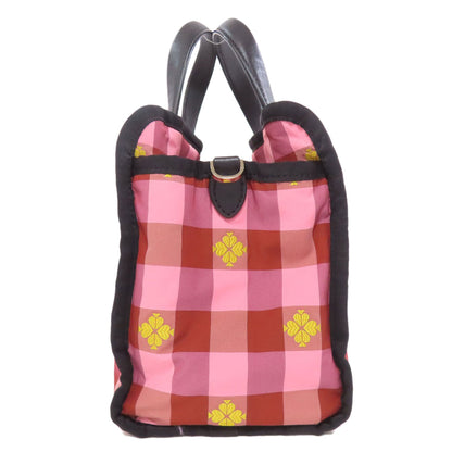 kate spade ケイトスペード モーリー チェック柄 2WAY ハンドバッグ ナイロン レディース 中古