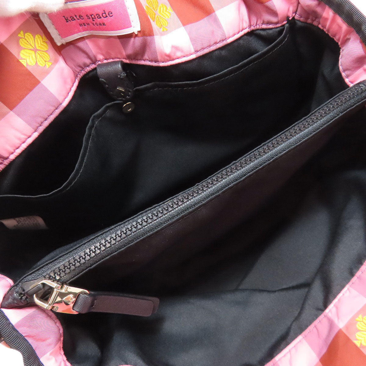 kate spade ケイトスペード モーリー チェック柄 2WAY ハンドバッグ ナイロン レディース 中古