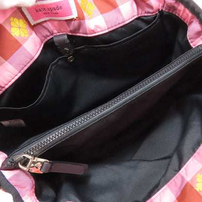 kate spade ケイトスペード モーリー チェック柄 2WAY ハンドバッグ ナイロン レディース 中古